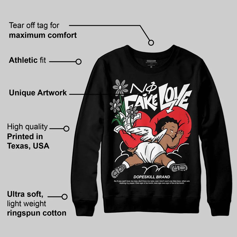 Rick Owens Black Leather Sneaker DopeSkill Sweatshirt No Fake Love Graphic sold by DopeSkill product image thumbnail 3