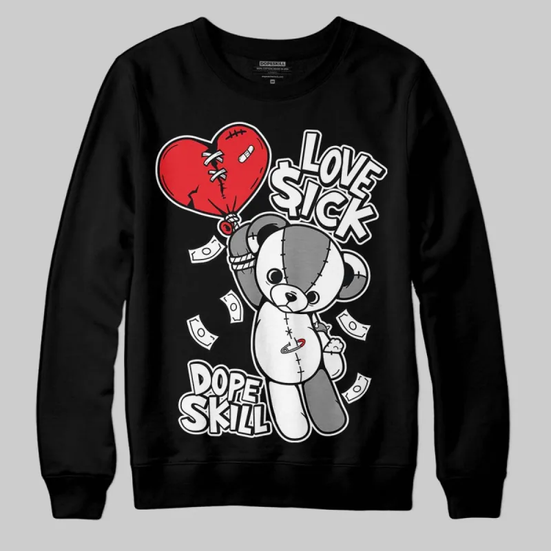 Rick Owens Black Leather Sneaker DopeSkill Sweatshirt Love Sick Graphic made by DopeSkill