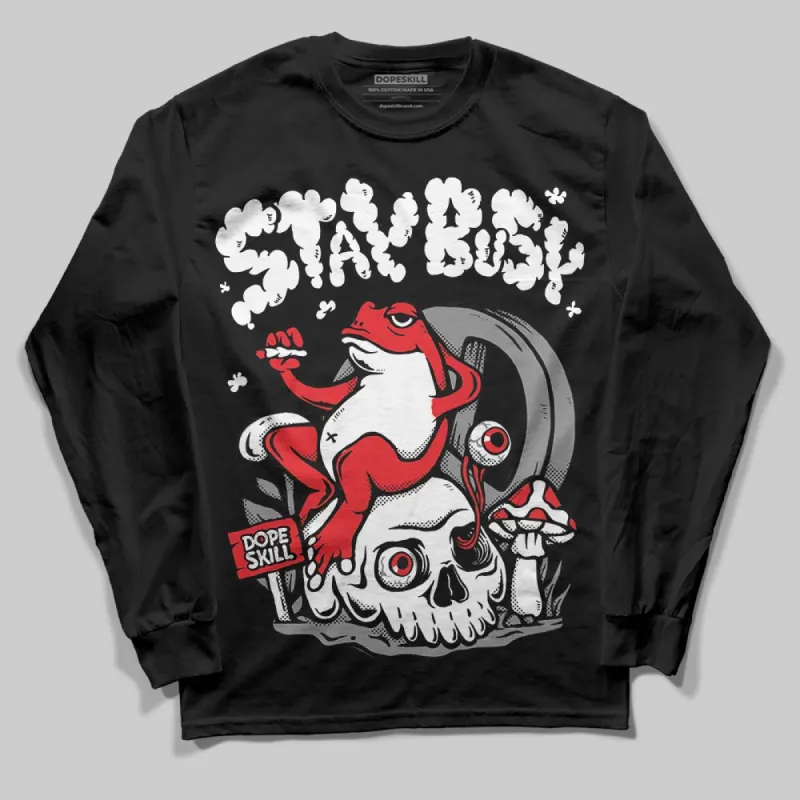 Rick Owens Black Leather Sneaker DopeSkill Long Sleeve T-Shirt Stay Busy Graphic sold by DopeSkill