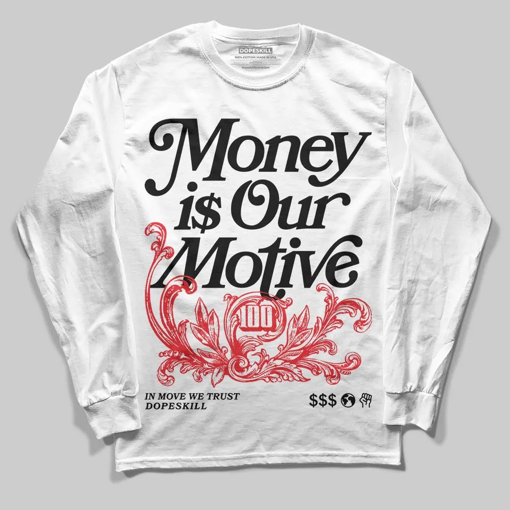 Rick Owens Black Leather Sneaker DopeSkill Long Sleeve T-Shirt Money Is Our Motive Typo Graphic sold by DopeSkill product image thumbnail 2