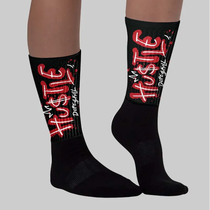 Bred Velvet 11s DopeSkill Sublimated Socks Hustle Graphic sold by DopeSkill product image thumbnail 2