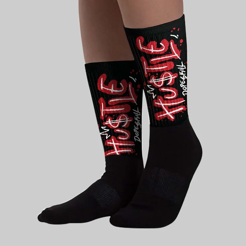 Bred Velvet 11s DopeSkill Sublimated Socks Hustle Graphic sold by DopeSkill product image thumbnail 3