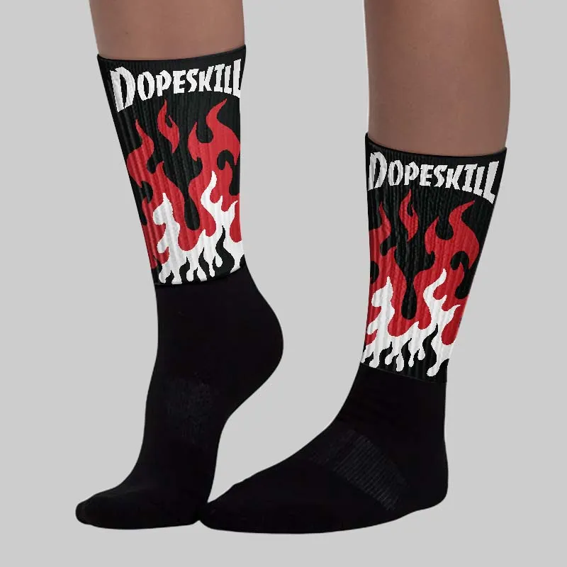Bred Velvet 11s DopeSkill Sublimated Socks FIRE Graphic sold by DopeSkill product image thumbnail 3