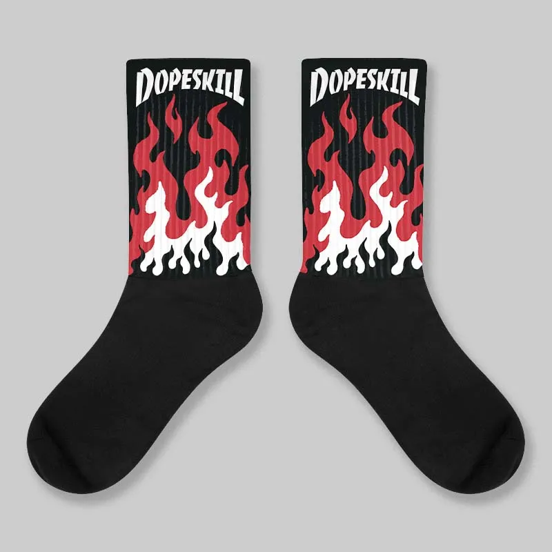 Bred Velvet 11s DopeSkill Sublimated Socks FIRE Graphic sold by DopeSkill