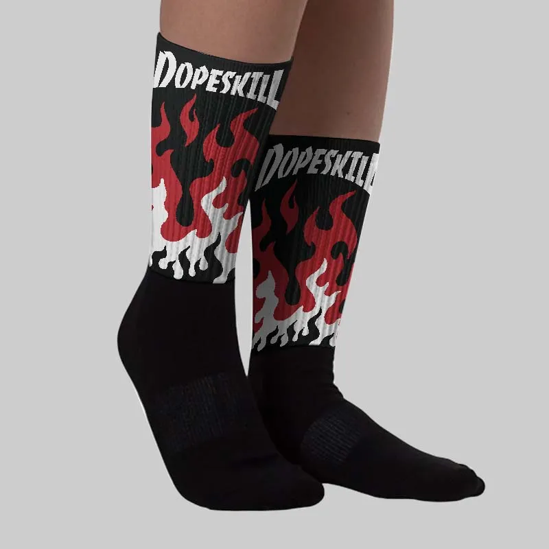 Bred Velvet 11s DopeSkill Sublimated Socks FIRE Graphic sold by DopeSkill product image thumbnail 2