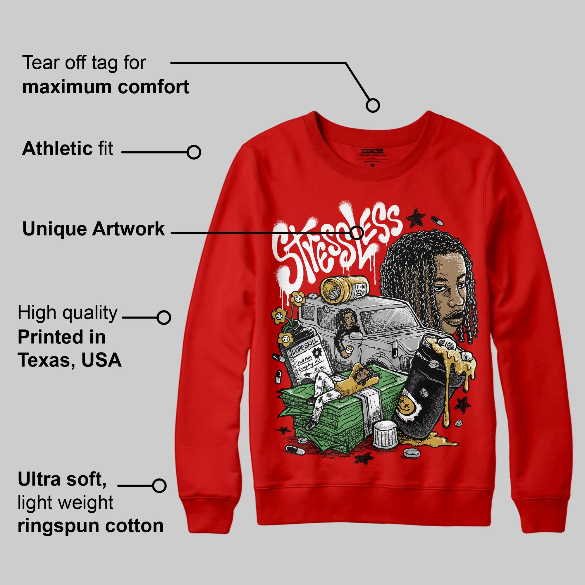 Bred Velvet 11s DopeSkill Red Sweatshirt Stressless Graphic sold by DopeSkill product image thumbnail 2