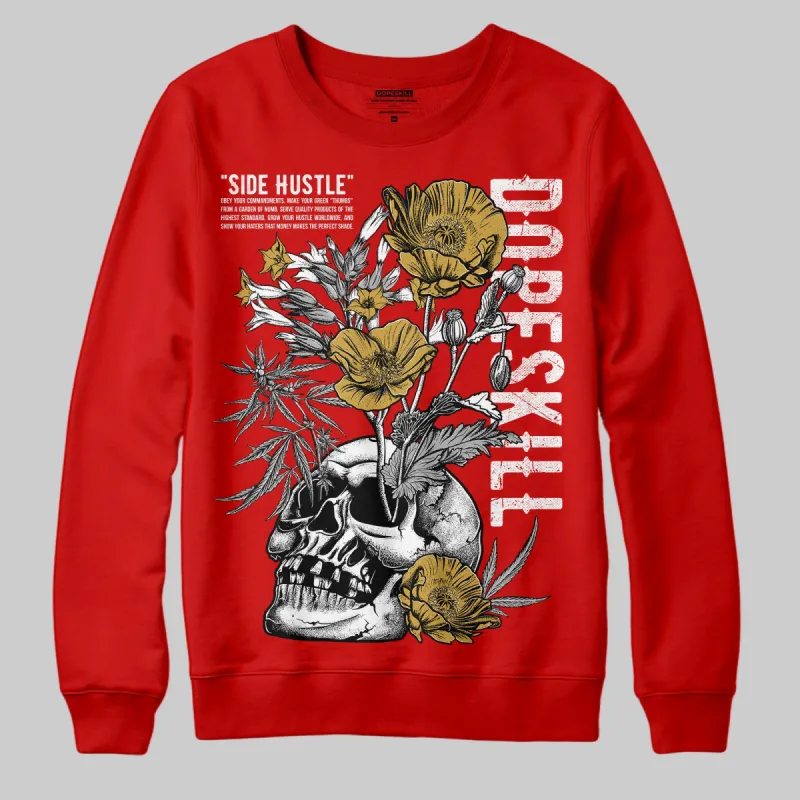 Bred Velvet 11s DopeSkill Red Sweatshirt Side Hustle Graphic sold by DopeSkill
