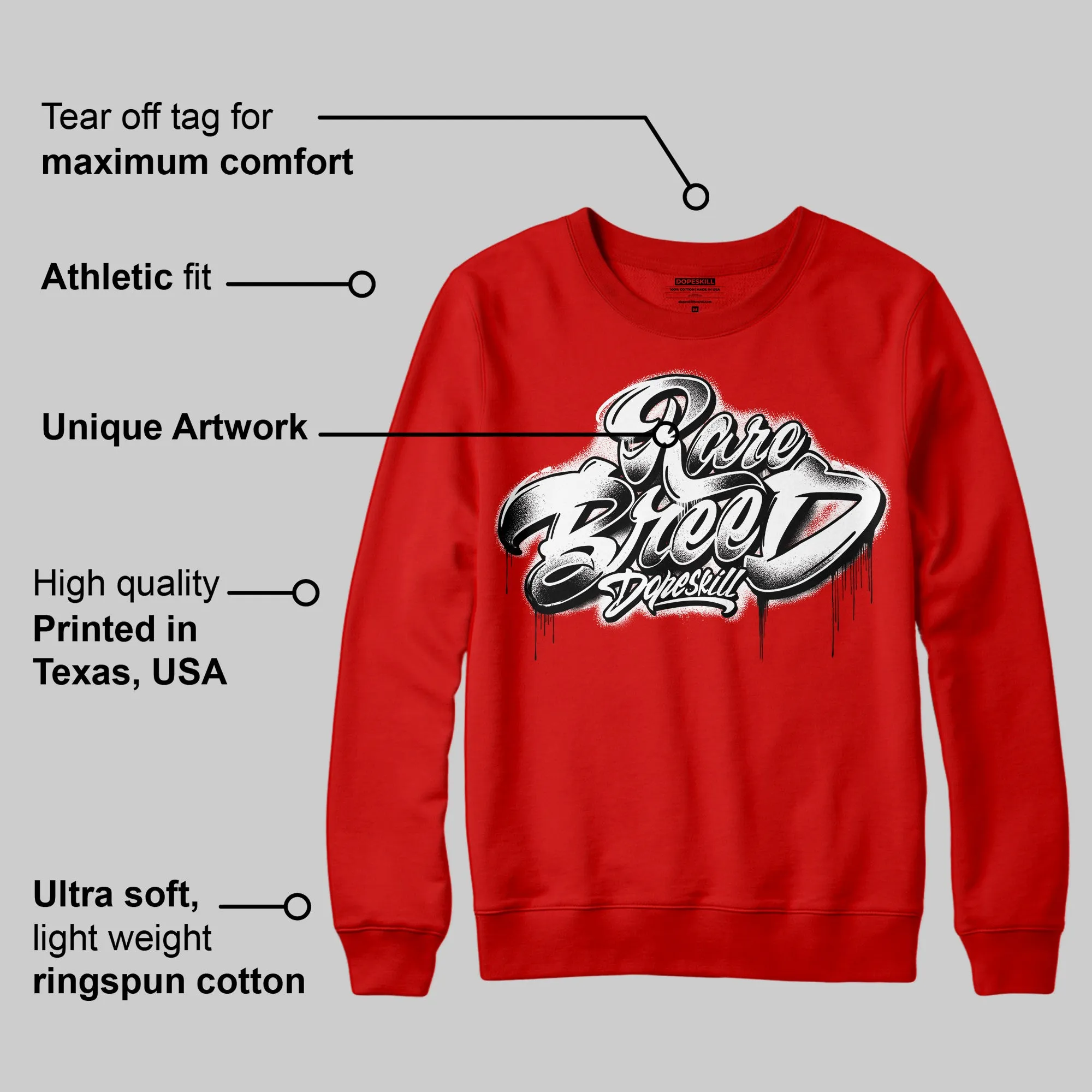 Bred Velvet 11s DopeSkill Red Sweatshirt Rare Breed Type Graphic sold by DopeSkill product image thumbnail 2