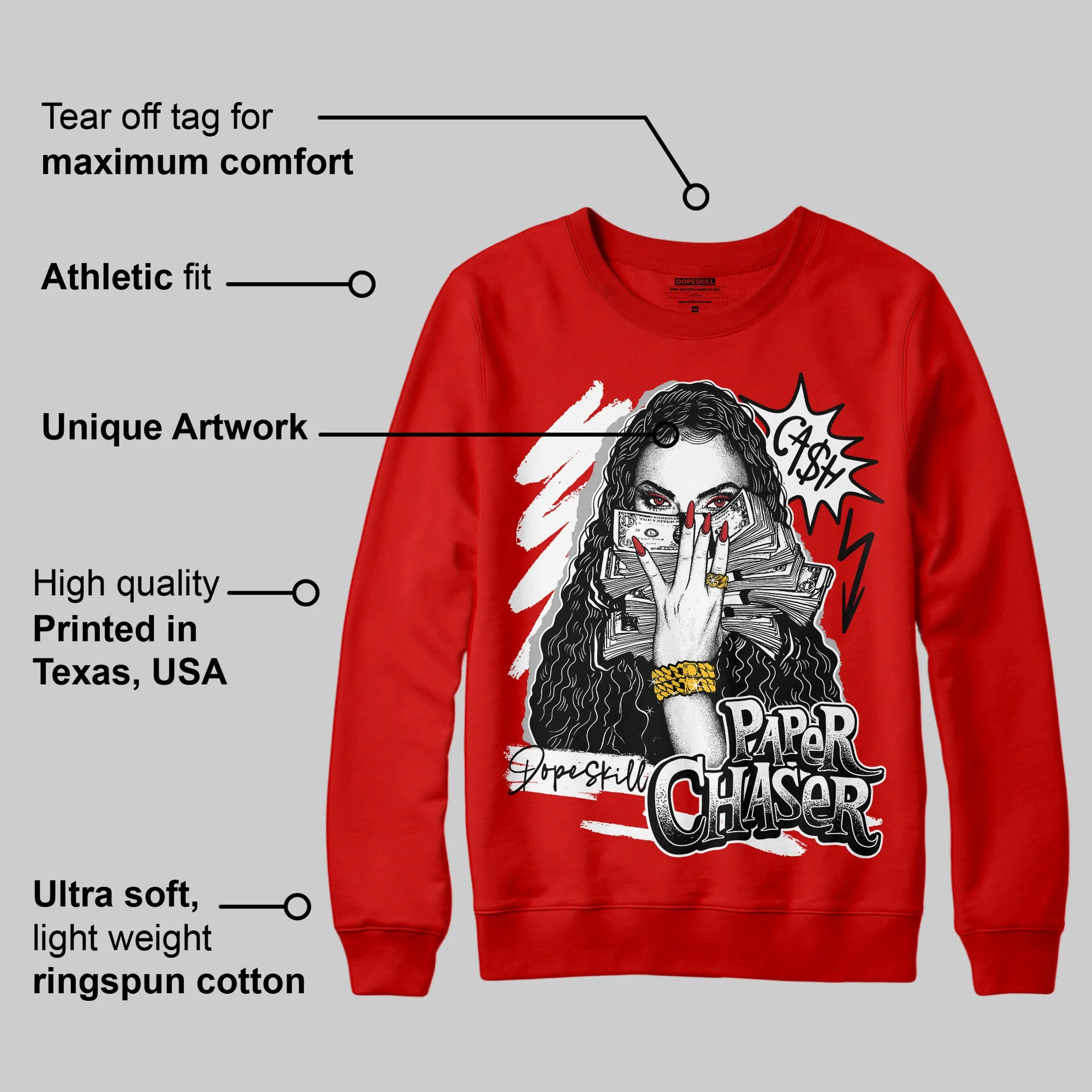 Bred Velvet 11s DopeSkill Red Sweatshirt NPC Graphic sold by DopeSkill product image thumbnail 2