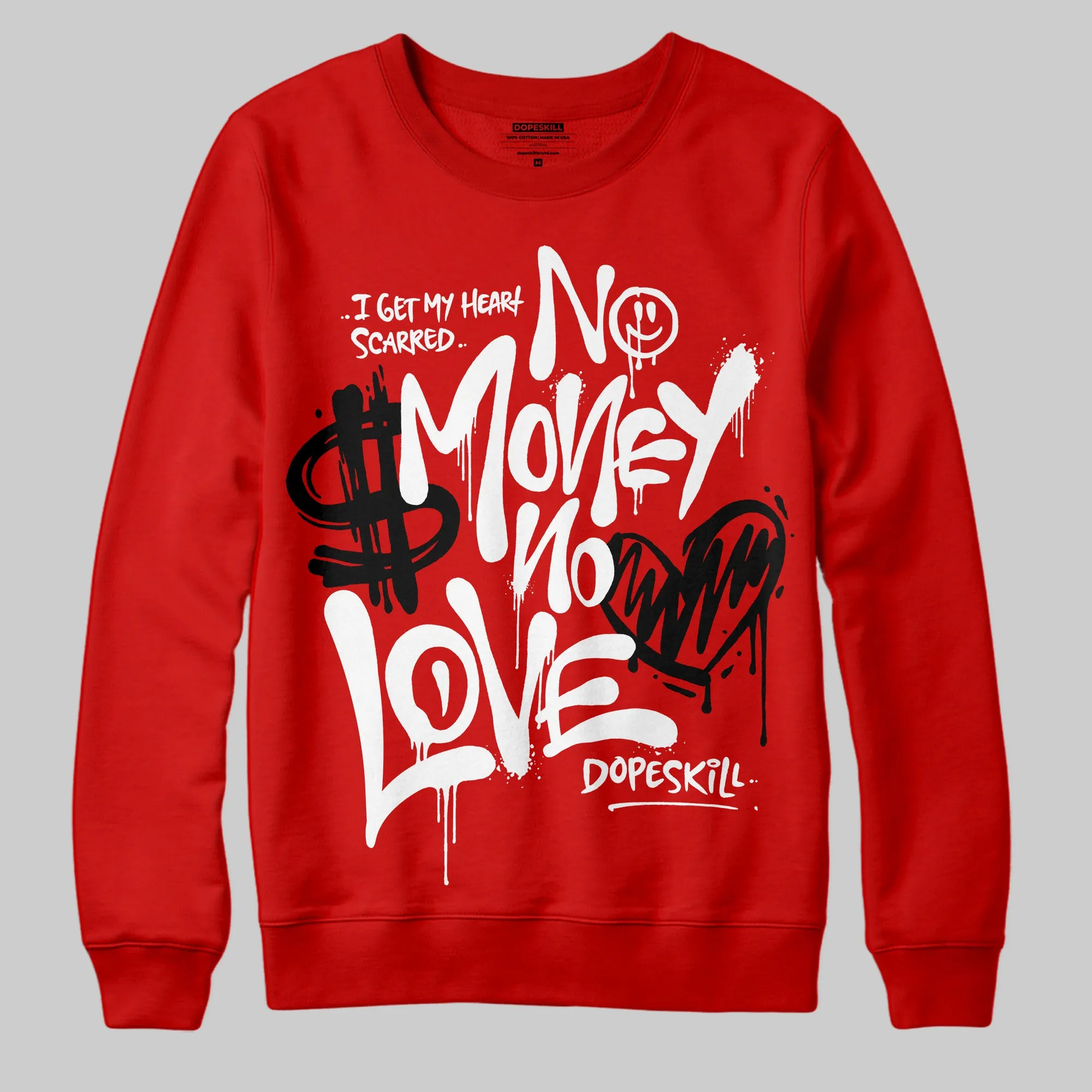 Bred Velvet 11s DopeSkill Red Sweatshirt No Money No Love Typo Graphic sold by DopeSkill