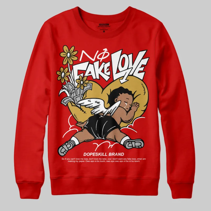 Bred Velvet 11s DopeSkill Red Sweatshirt No Fake Love Graphic sold by DopeSkill