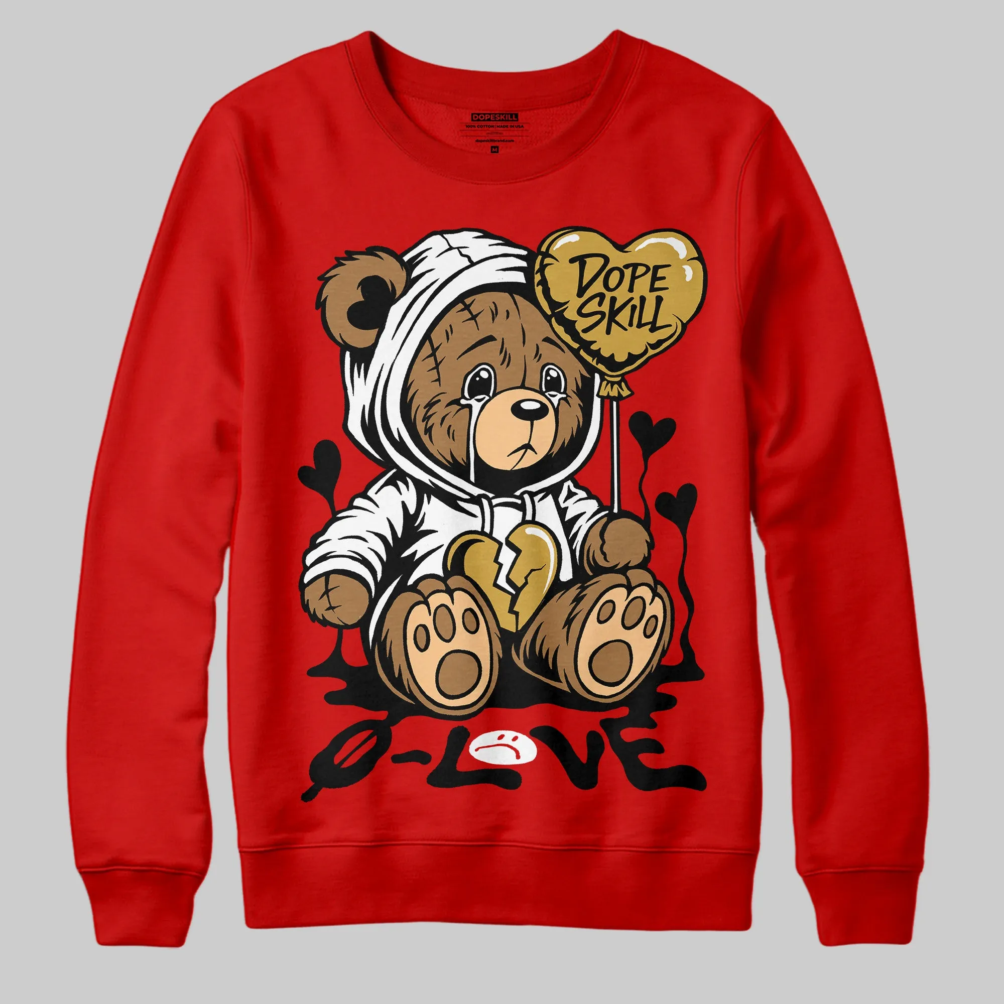 Bred Velvet 11s DopeSkill Red Sweatshirt Broken Bear Graphic sold by DopeSkill