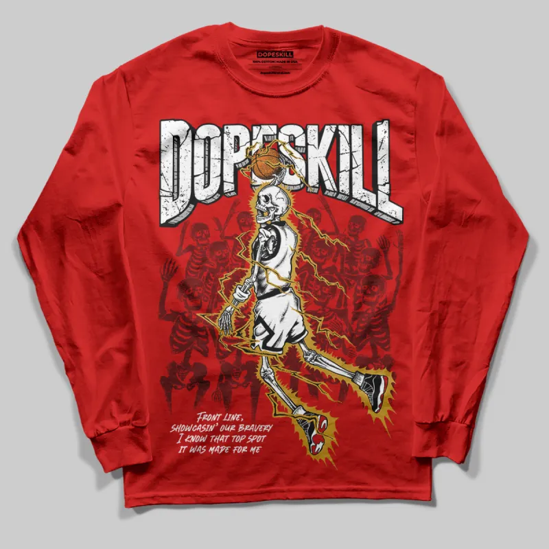 Bred Velvet 11s DopeSkill Red Long Sleeve T-Shirt Thunder Dunk Graphic sold by DopeSkill