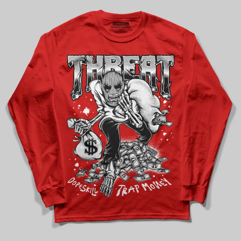Bred Velvet 11s DopeSkill Red Long Sleeve T-Shirt Threat Graphic sold by DopeSkill