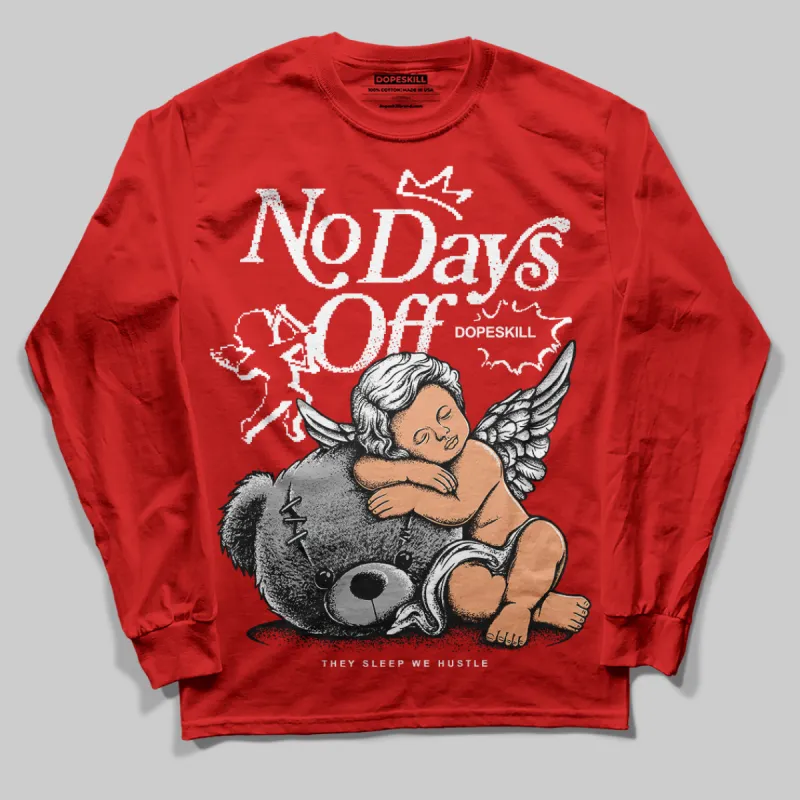 Bred Velvet 11s DopeSkill Red Long Sleeve T-Shirt New No Days Off Graphic sold by DopeSkill