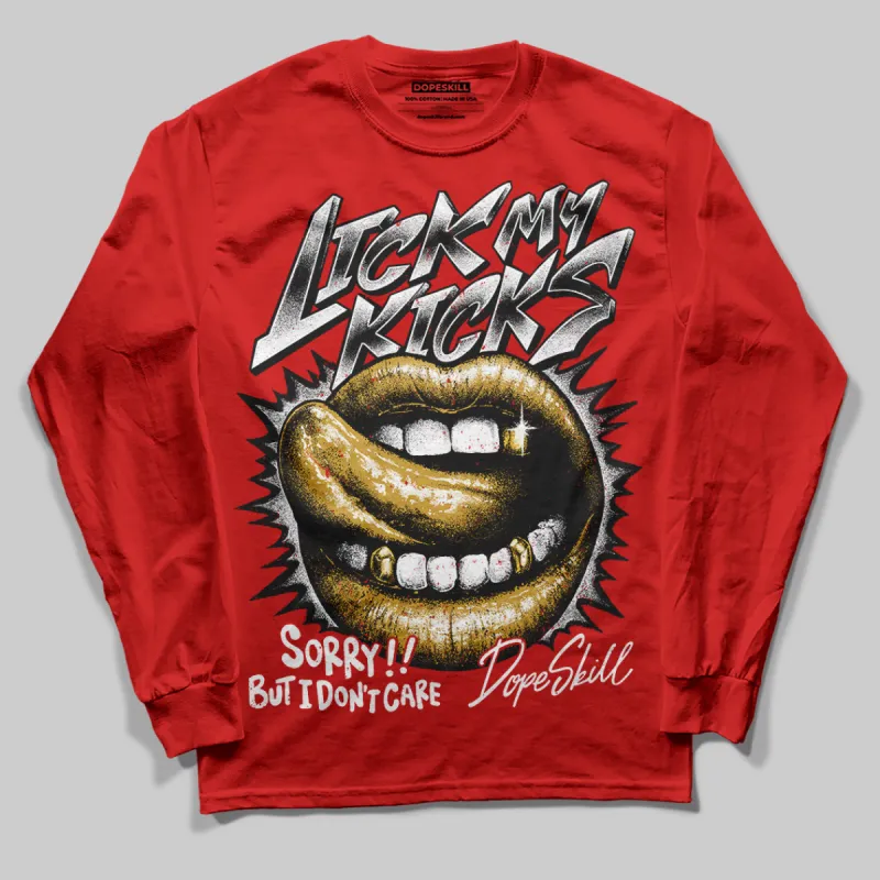 Bred Velvet 11s DopeSkill Red Long Sleeve T-Shirt Lick My Kicks Graphic sold by DopeSkill