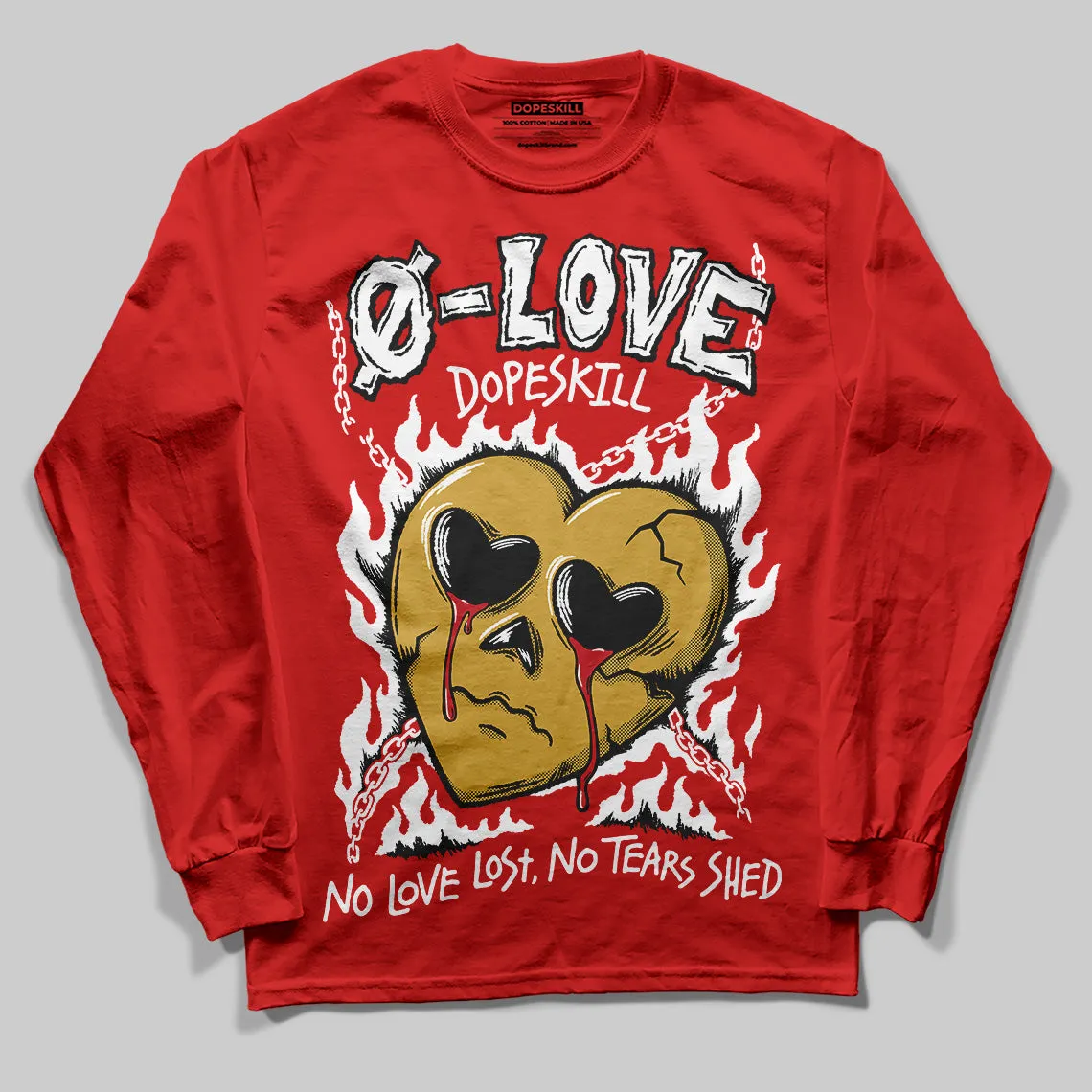 Bred Velvet 11s DopeSkill Red Long Sleeve T-Shirt Crying Heart Graphic sold by DopeSkill