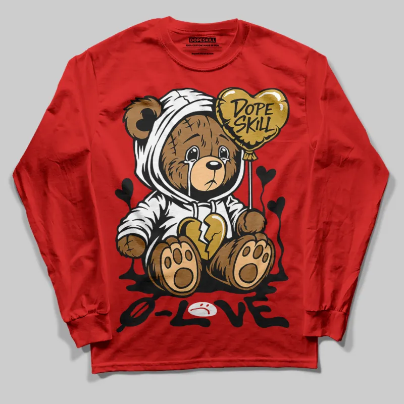 Bred Velvet 11s DopeSkill Red Long Sleeve T-Shirt Broken Bear Graphic sold by DopeSkill