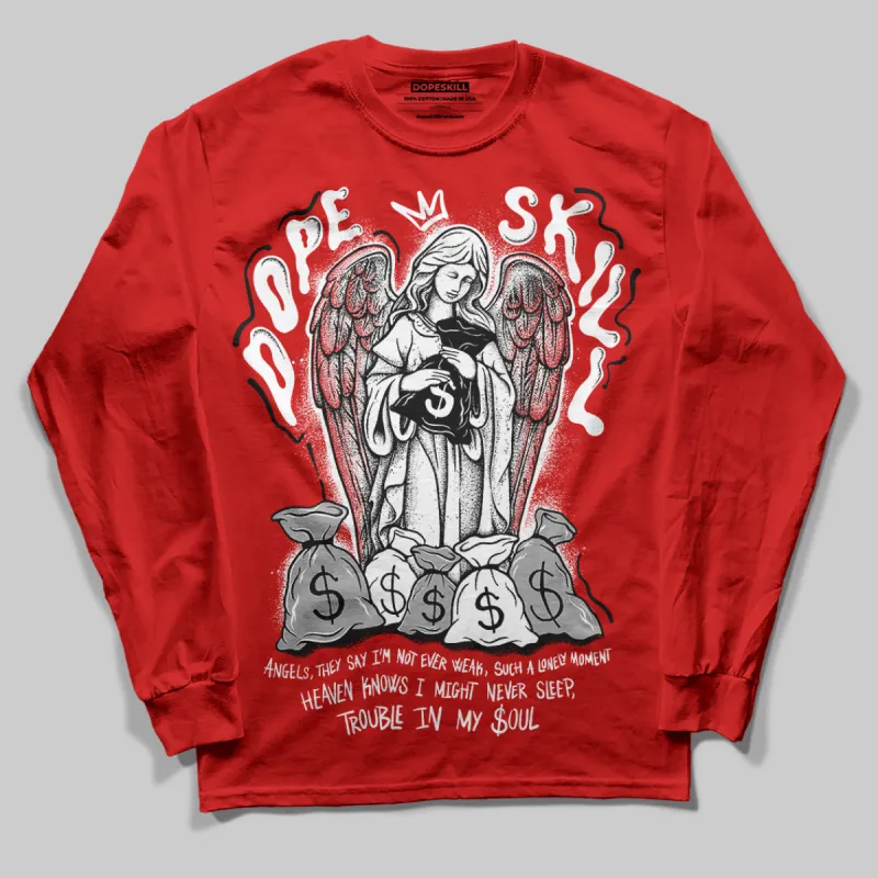 Bred Velvet 11s DopeSkill Red Long Sleeve T-Shirt Angels Graphic sold by DopeSkill