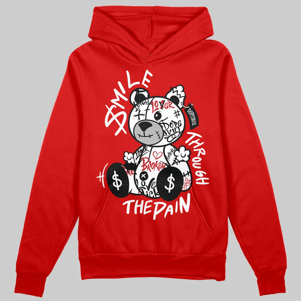 Bred Velvet 11s DopeSkill Red Hoodie Sweatshirt Smile Through The Pain Graphic sold by DopeSkill