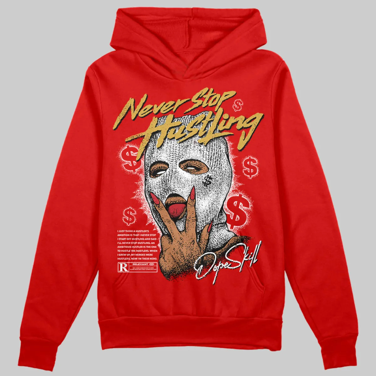 Bred Velvet 11s DopeSkill Red Hoodie Sweatshirt Never Stop Hustling Graphic sold by DopeSkill