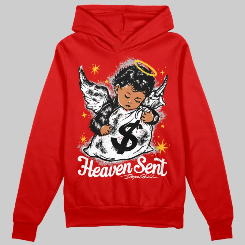 Bred Velvet 11s DopeSkill Red Hoodie Sweatshirt Heaven Sent Graphic sold by DopeSkill