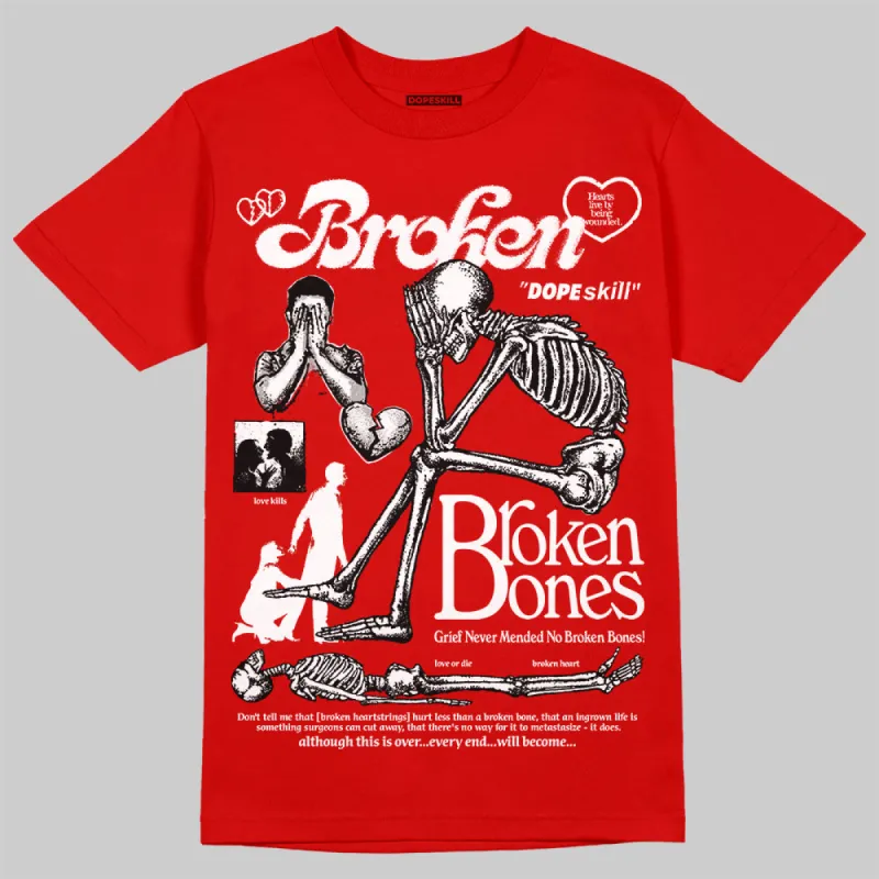 Bred Velvet 11s DopeSkill Red T-shirt Broken Bones Graphic sold by DopeSkill
