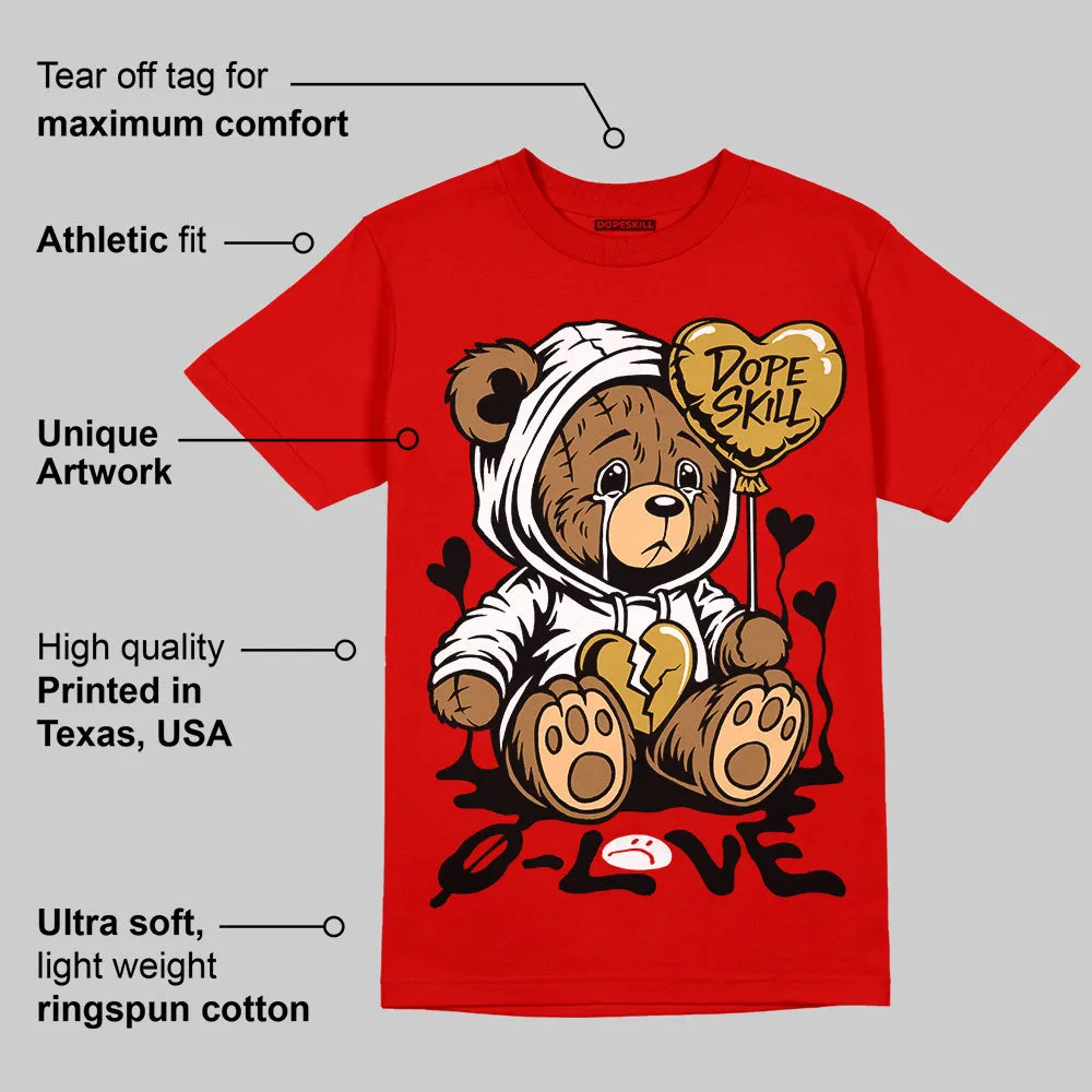 Bred Velvet 11s DopeSkill Red T-shirt Broken Bear Graphic sold by DopeSkill product image thumbnail 2