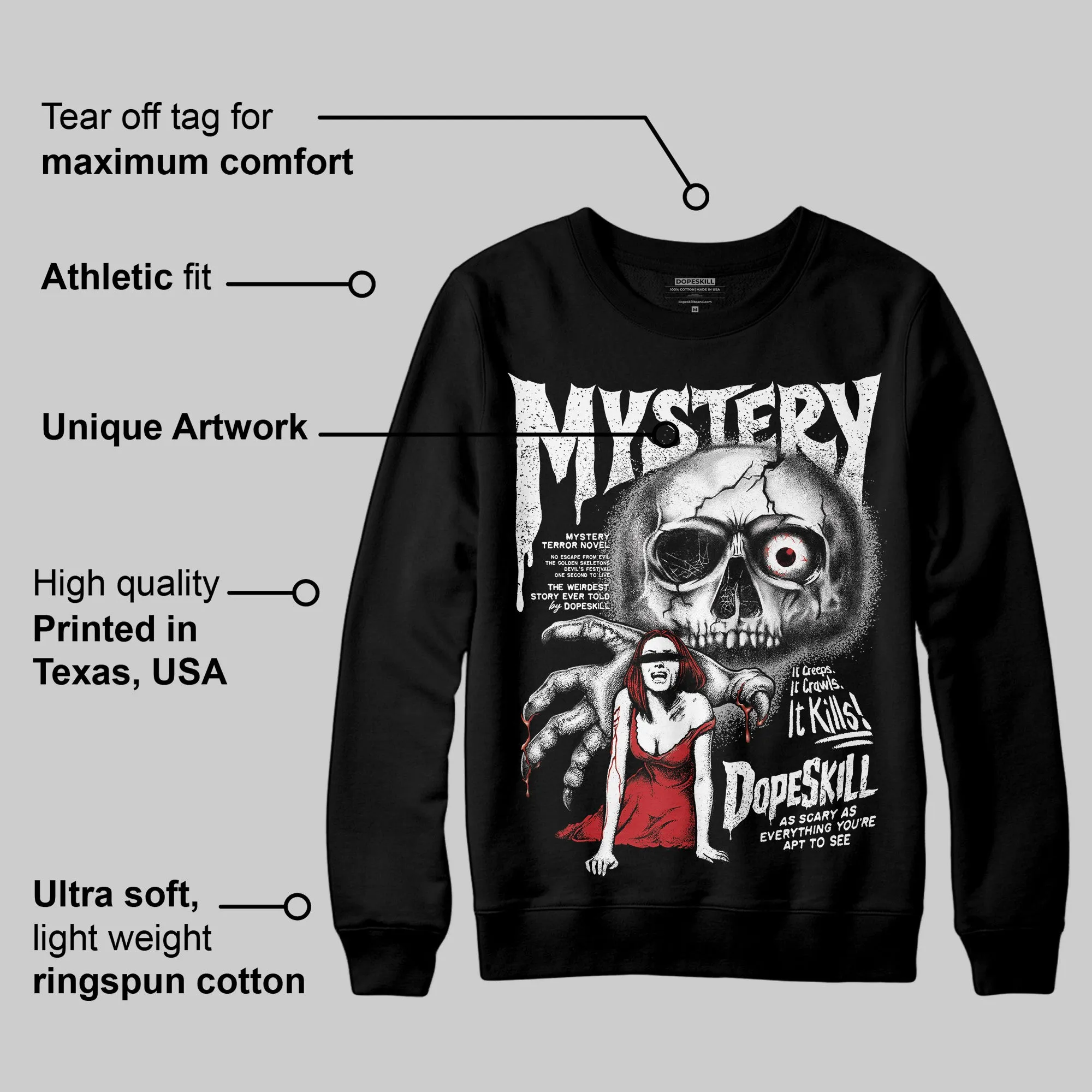 Bred Velvet 11s DopeSkill Sweatshirt Mystery Ghostly Grasp Graphic sold by DopeSkill product image thumbnail 3