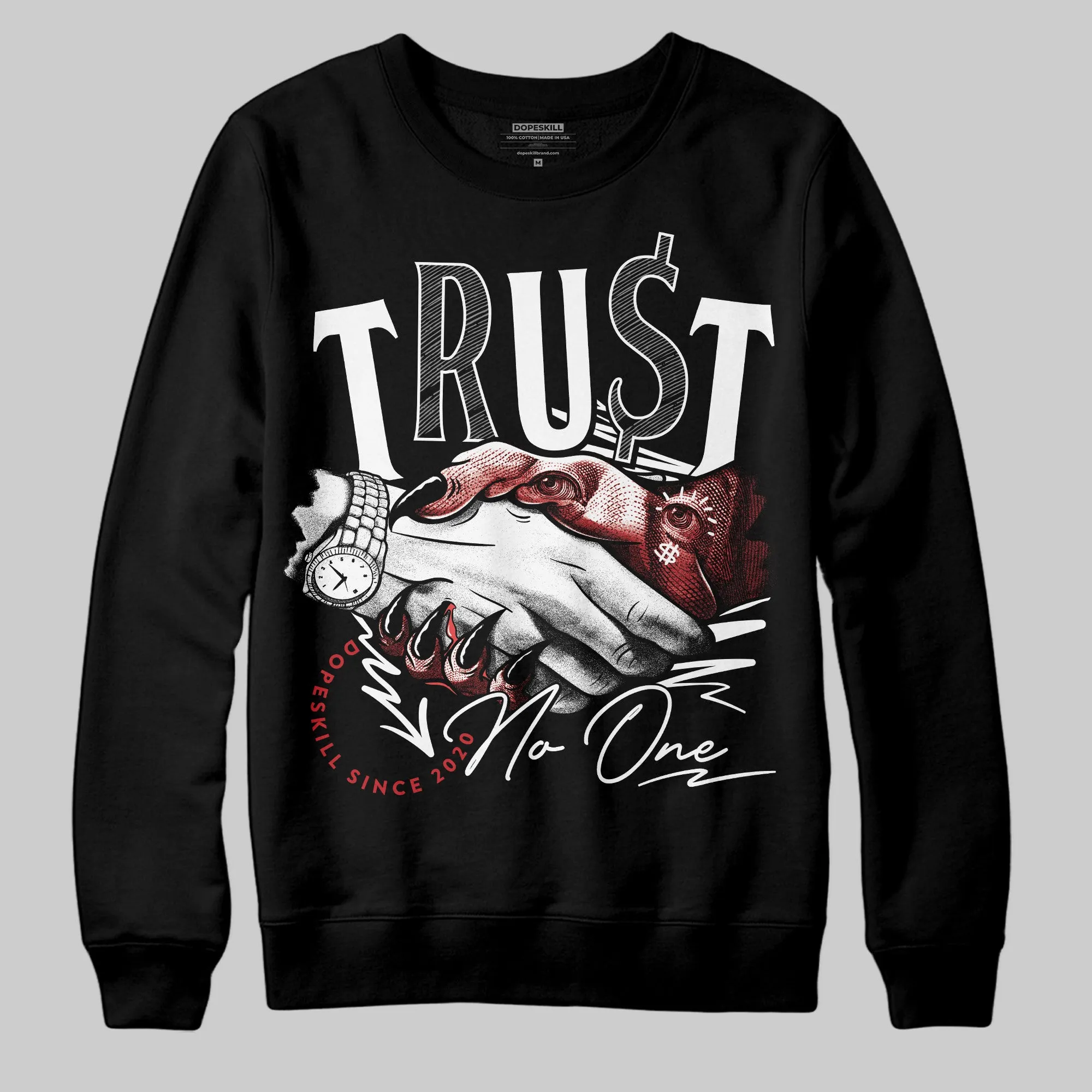 Bred Velvet 11s DopeSkill Sweatshirt Trust No One Graphic sold by DopeSkill