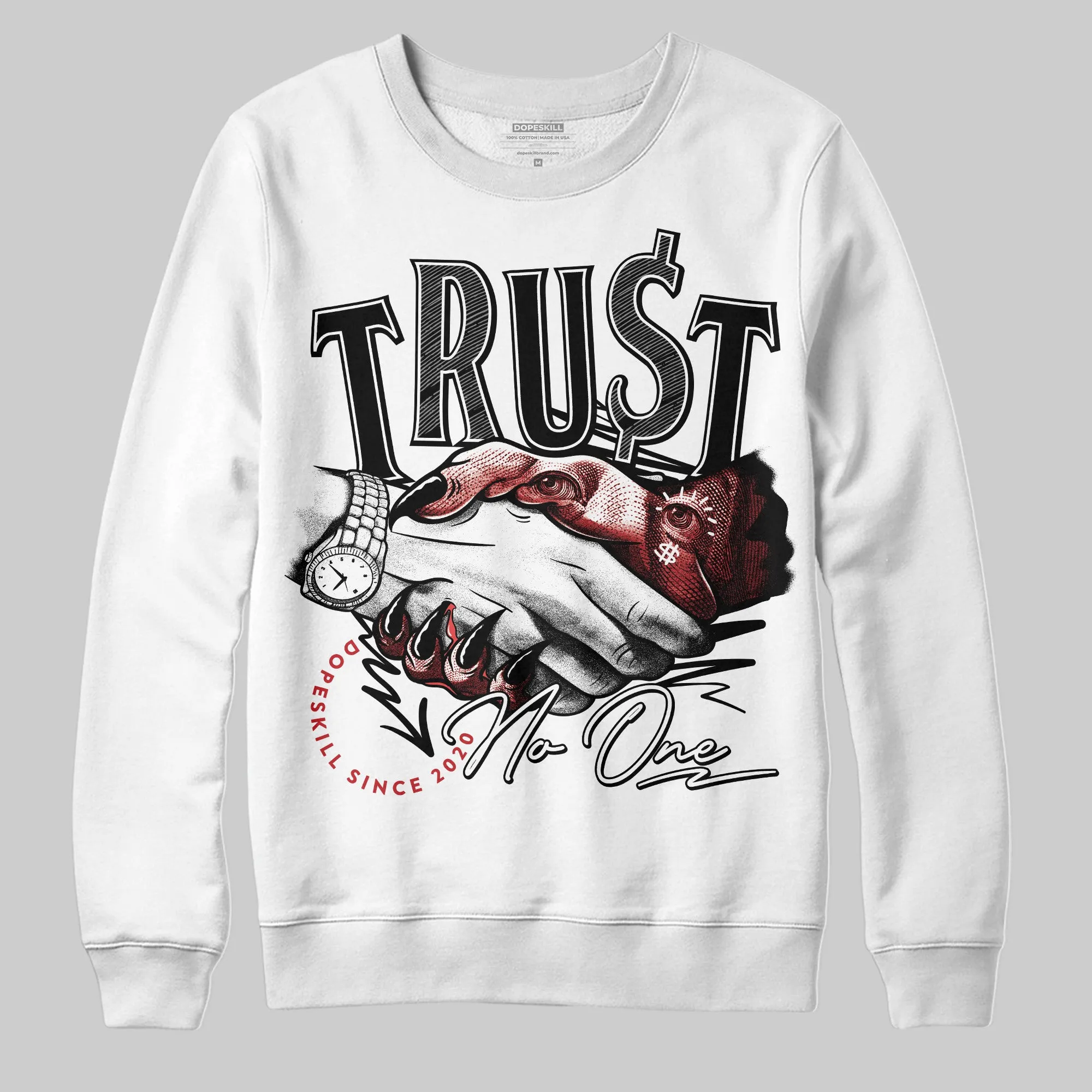 Bred Velvet 11s DopeSkill Sweatshirt Trust No One Graphic sold by DopeSkill product image thumbnail 2