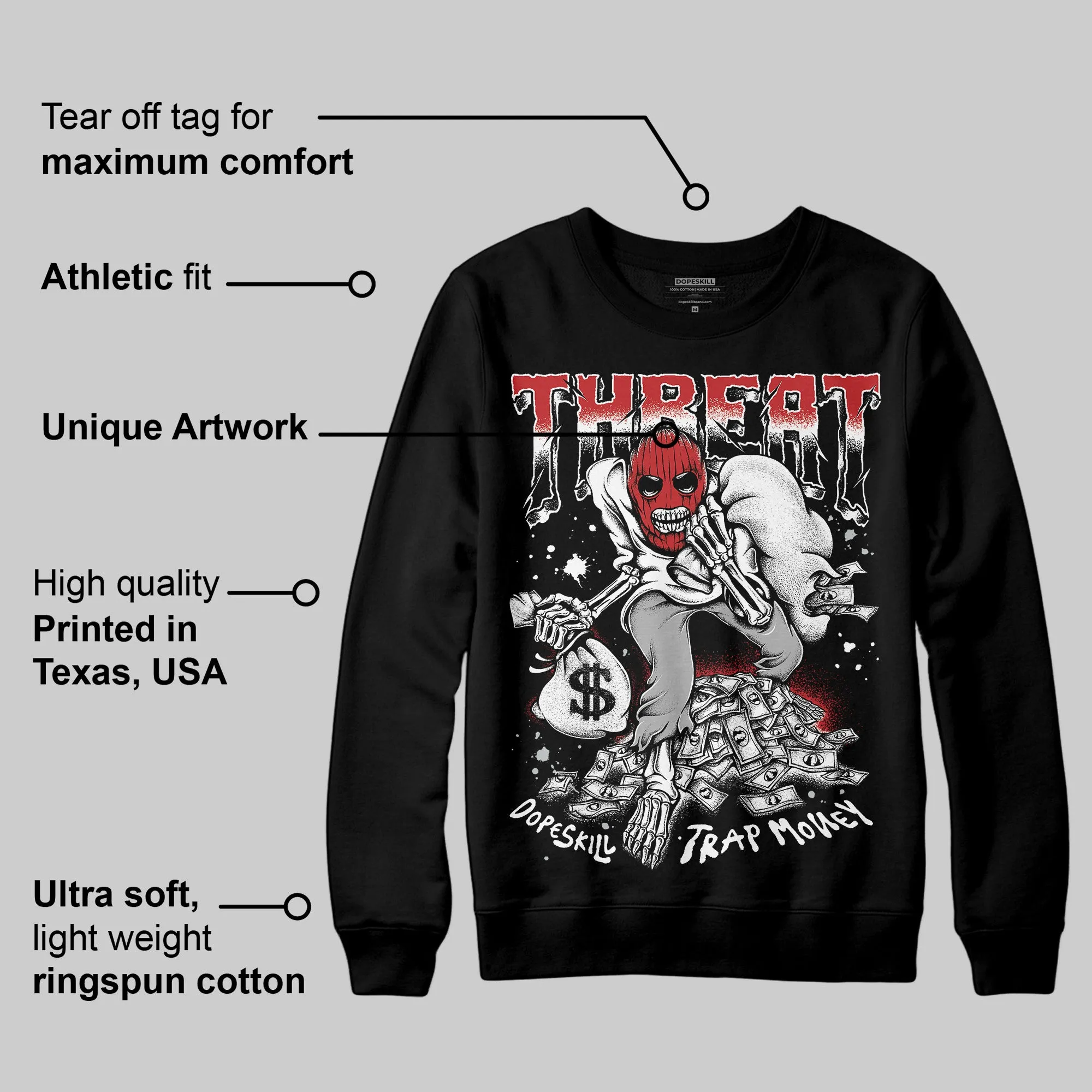 Bred Velvet 11s DopeSkill Sweatshirt Threat Graphic sold by DopeSkill product image thumbnail 3