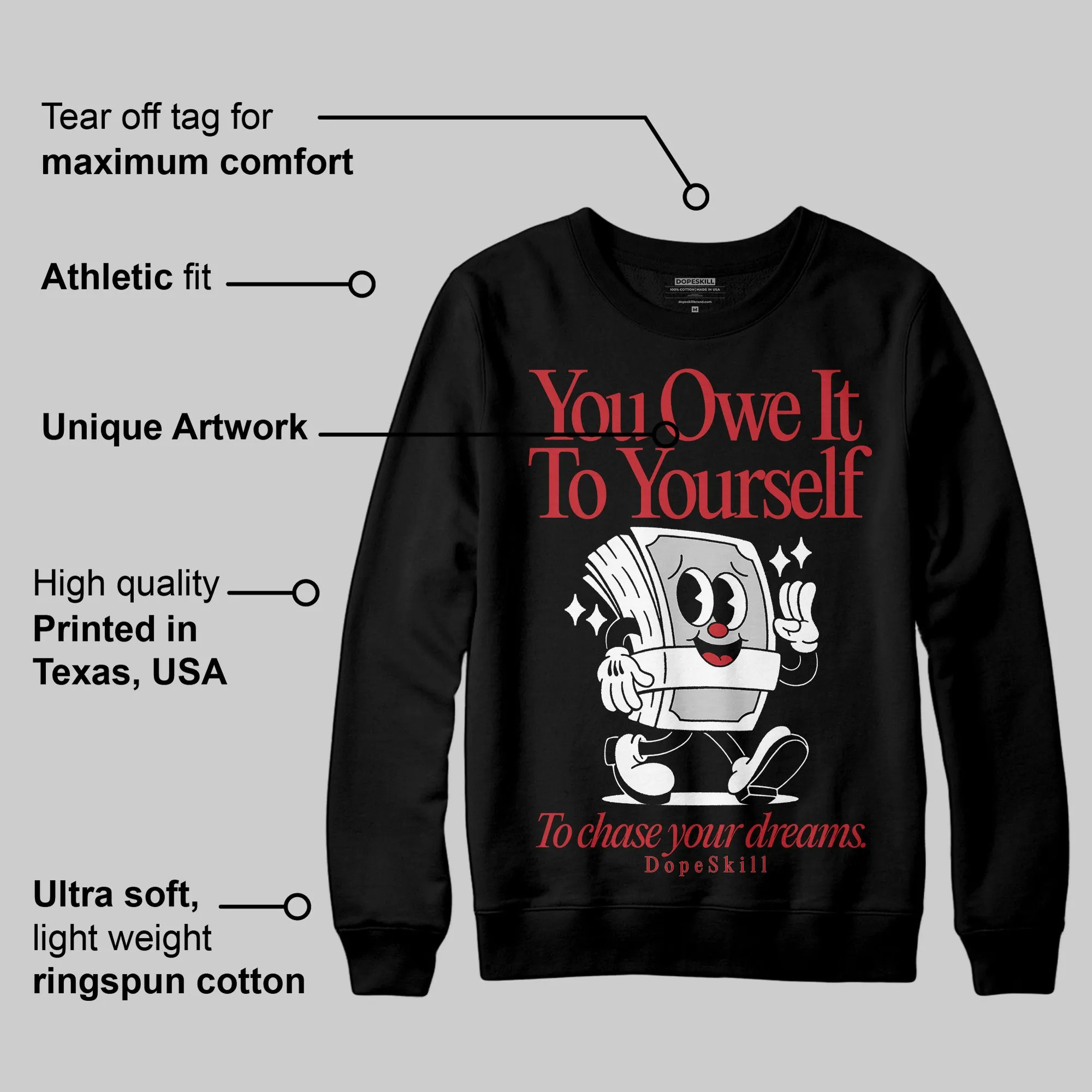 Bred Velvet 11s DopeSkill Sweatshirt Owe It To Yourself Graphic sold by DopeSkill product image thumbnail 3