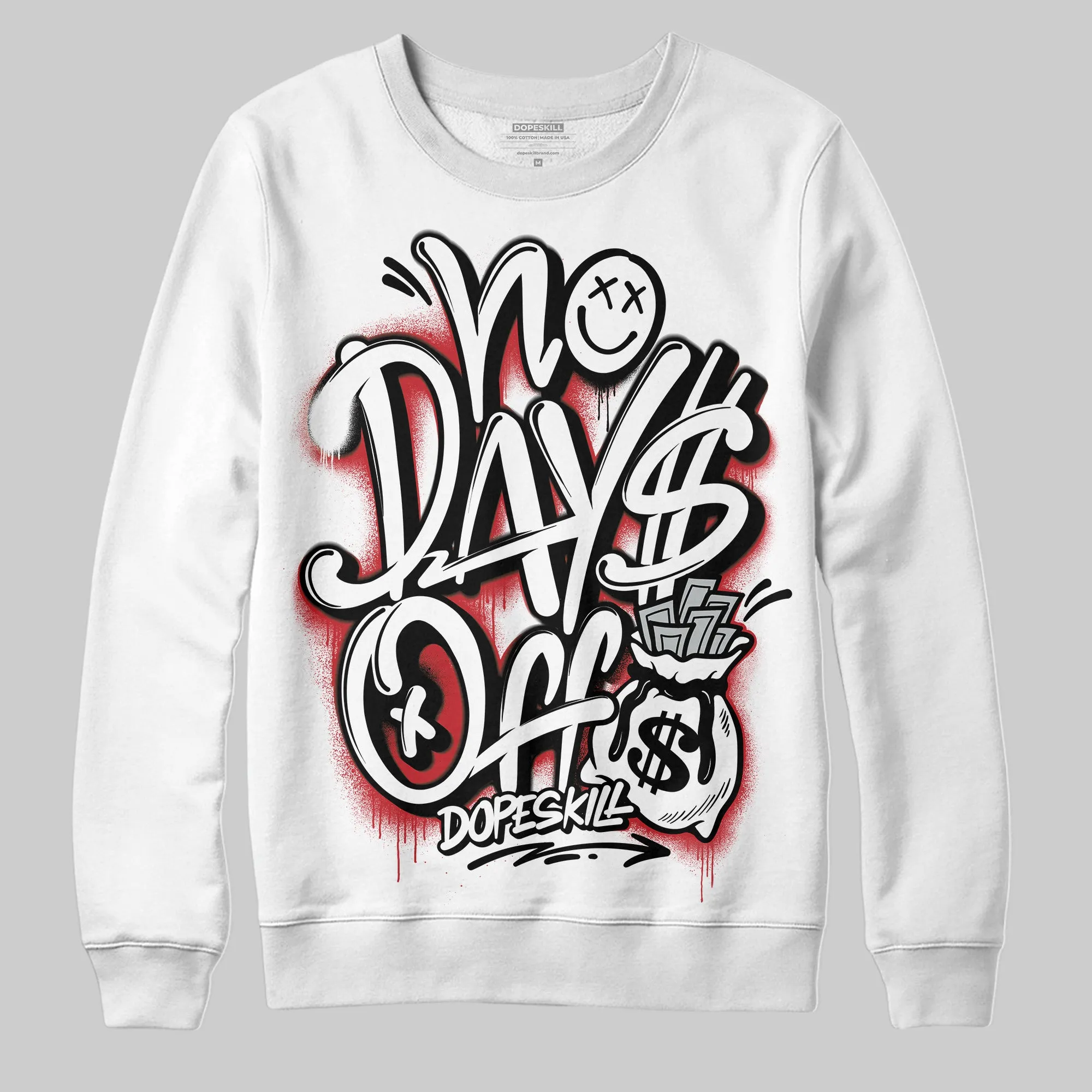 Bred Velvet 11s DopeSkill Sweatshirt No Days Off Graphic sold by DopeSkill product image thumbnail 2