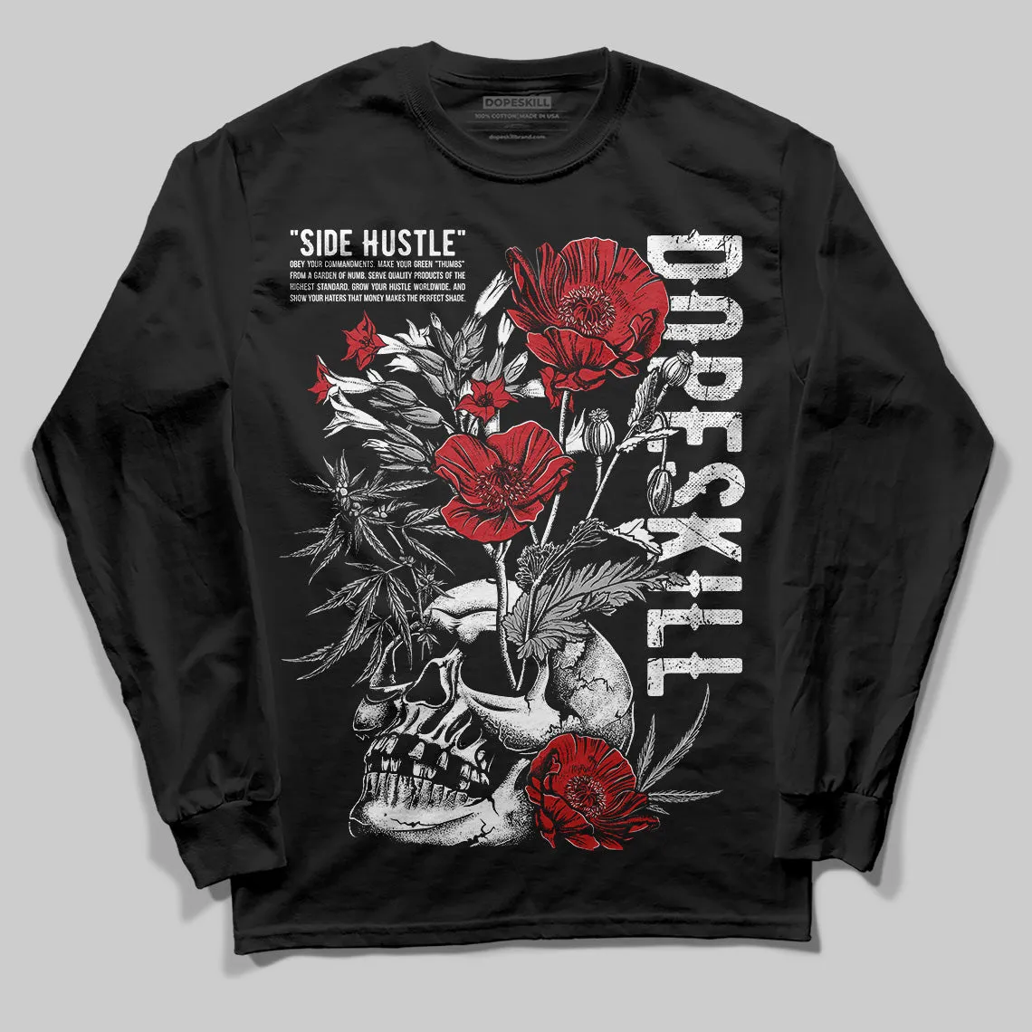 Bred Velvet 11s DopeSkill Long Sleeve T-Shirt Side Hustle Graphic sold by DopeSkill
