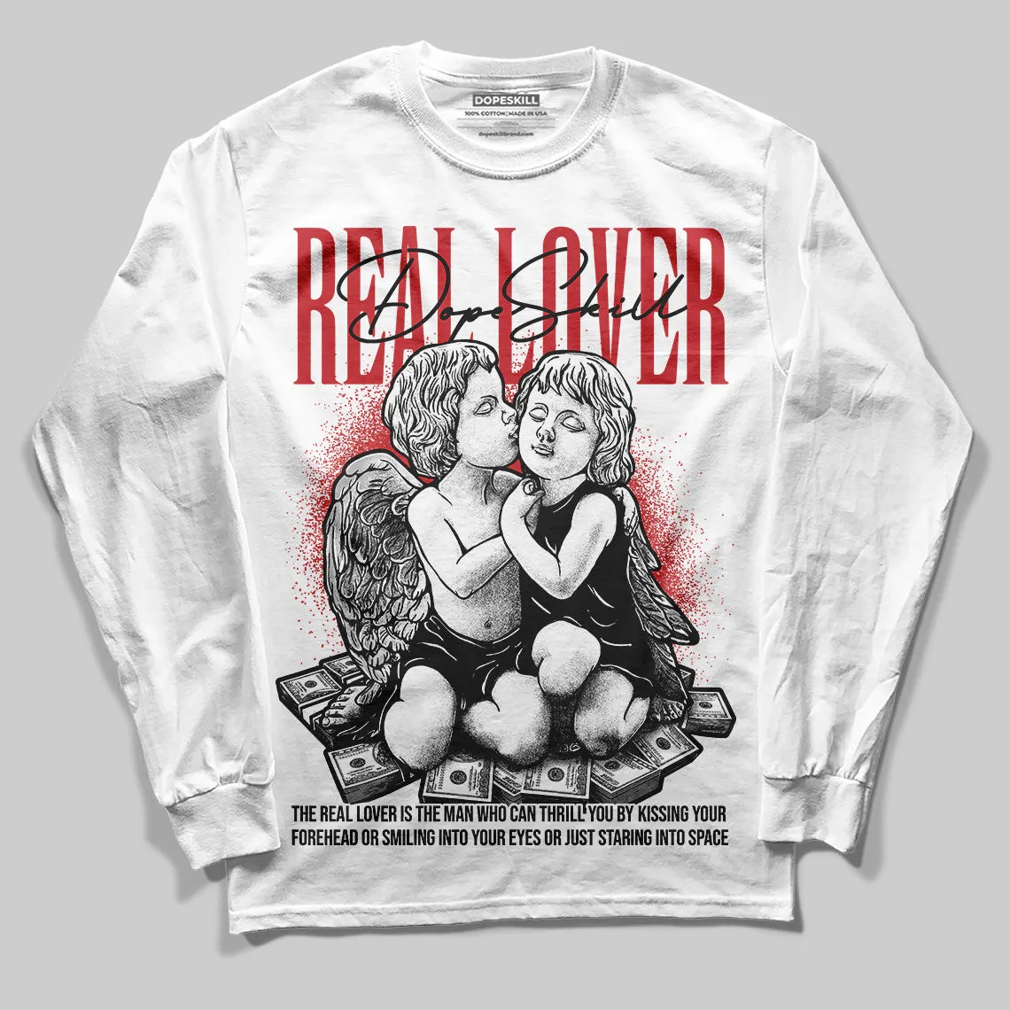 Bred Velvet 11s DopeSkill Long Sleeve T-Shirt Real Lover Graphic sold by DopeSkill product image thumbnail 2