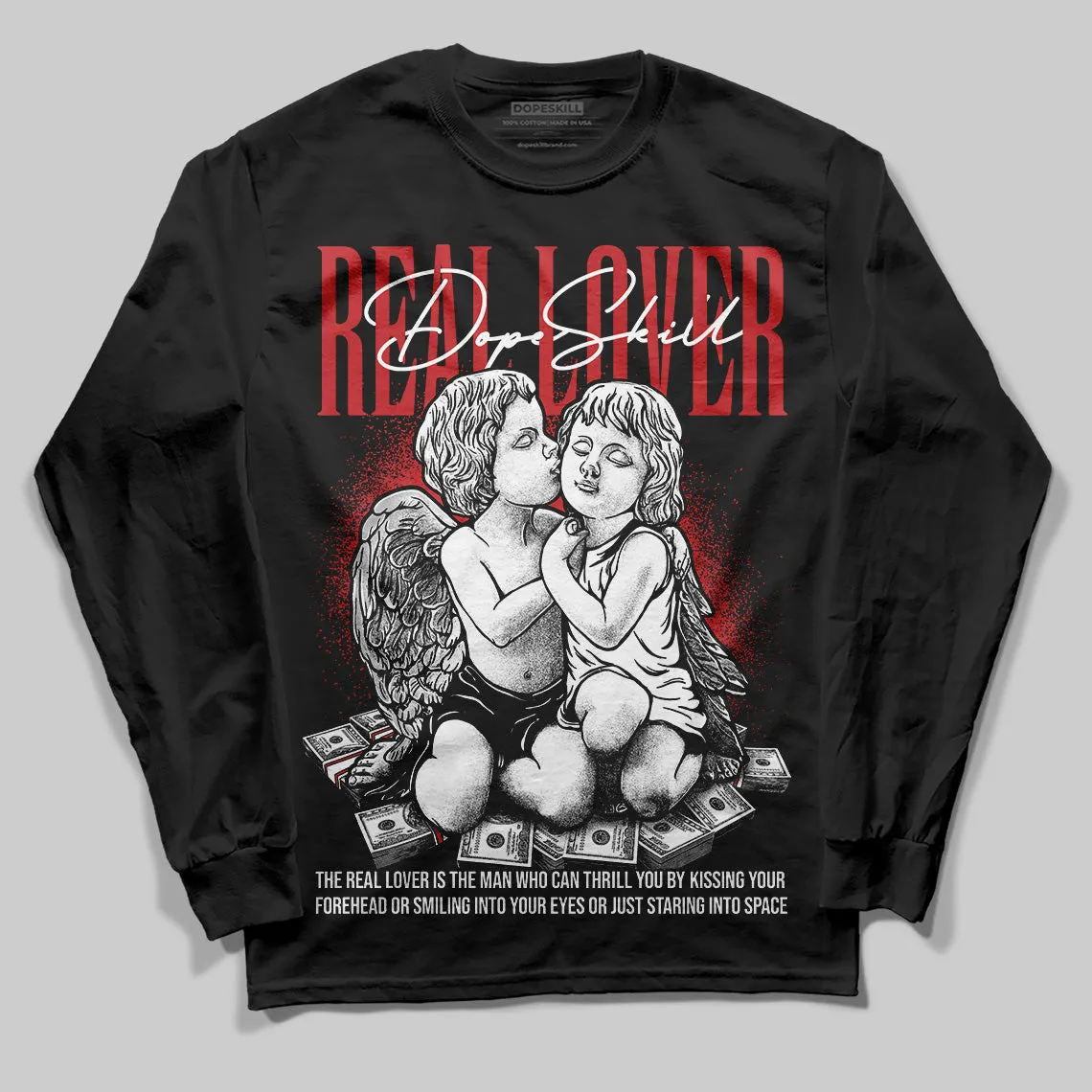 Bred Velvet 11s DopeSkill Long Sleeve T-Shirt Real Lover Graphic sold by DopeSkill