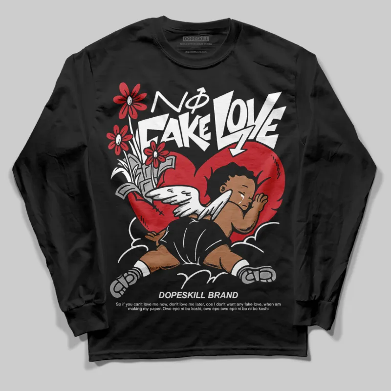 Bred Velvet 11s DopeSkill Long Sleeve T-Shirt No Fake Love Graphic sold by DopeSkill