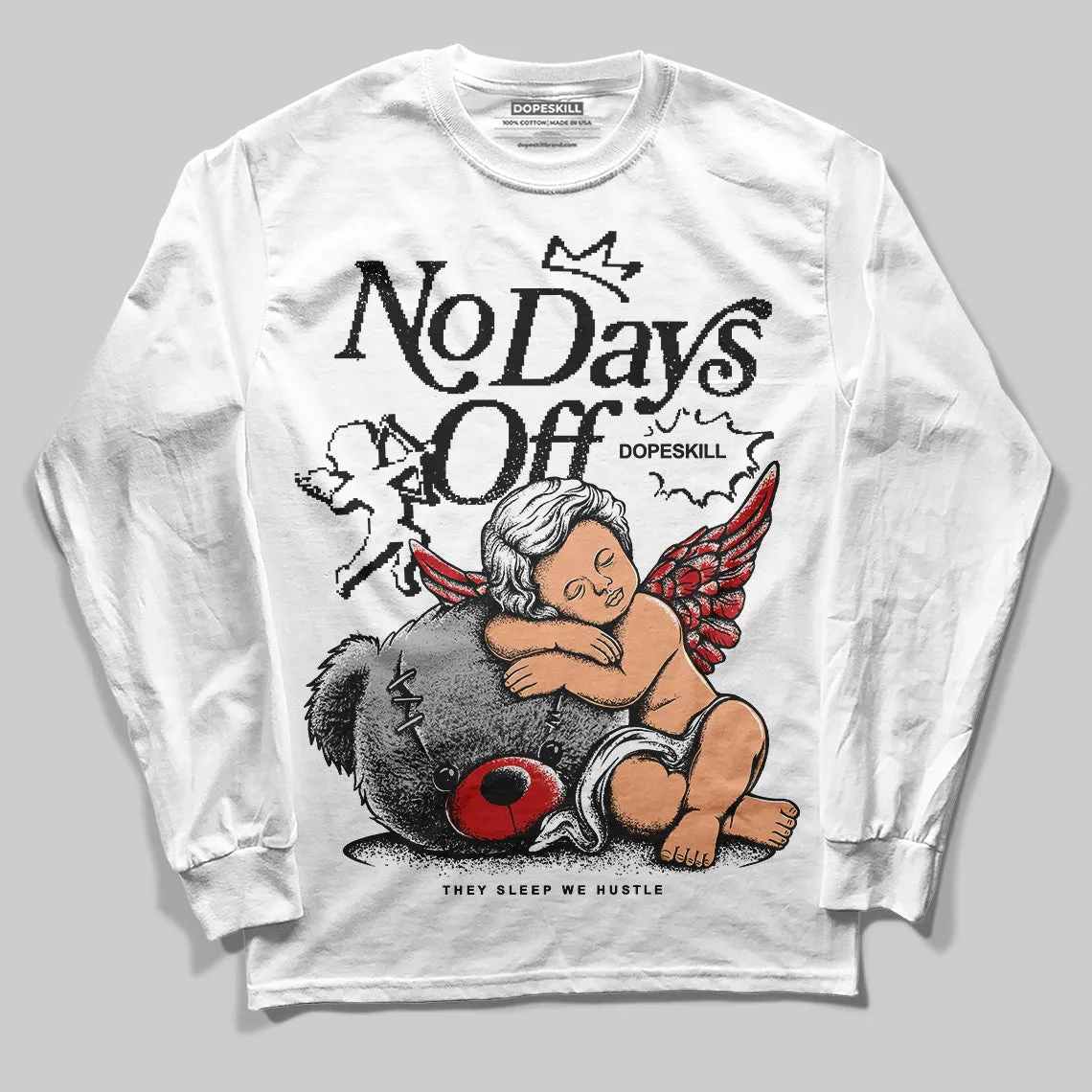 Bred Velvet 11s DopeSkill Long Sleeve T-Shirt New No Days Off Graphic sold by DopeSkill product image thumbnail 2