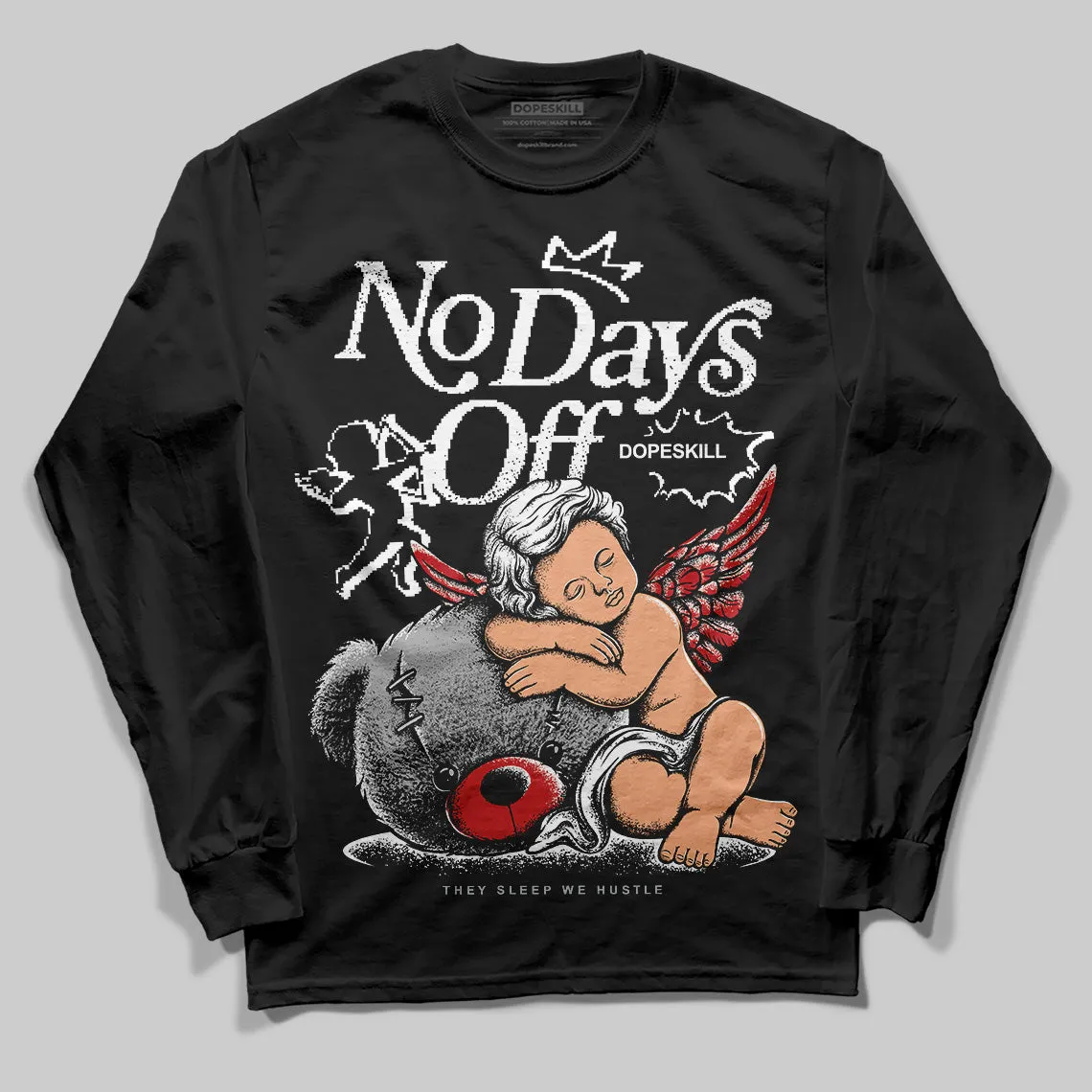 Bred Velvet 11s DopeSkill Long Sleeve T-Shirt New No Days Off Graphic sold by DopeSkill