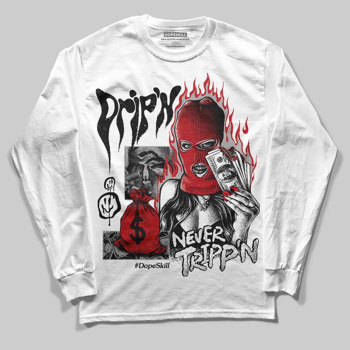 Bred Velvet 11s DopeSkill Long Sleeve T-Shirt Drip'n Never Tripp'n Graphic sold by DopeSkill product image thumbnail 2