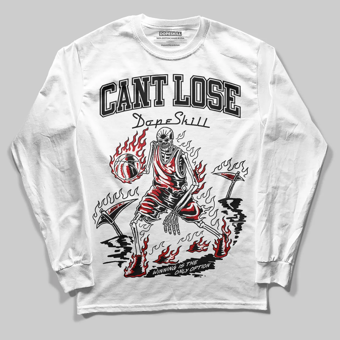 Bred Velvet 11s DopeSkill Long Sleeve T-Shirt Cant Lose Graphic sold by DopeSkill product image thumbnail 2