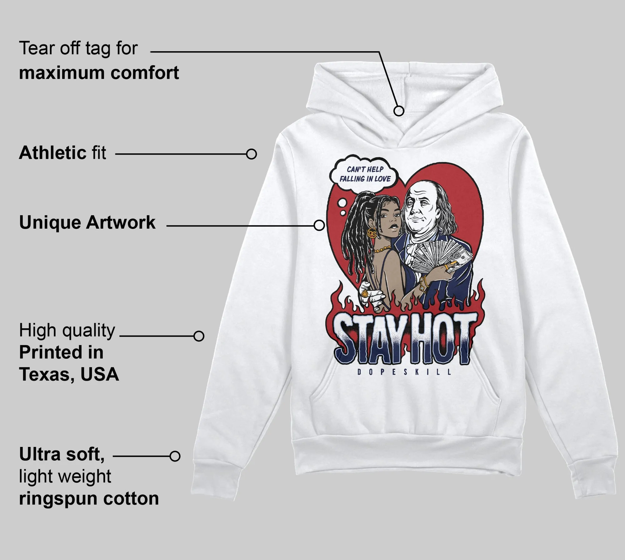 Midnight Navy 3s DopeSkill Hoodie Sweatshirt Stay Hot Graphic sold by DopeSkill product image thumbnail 3