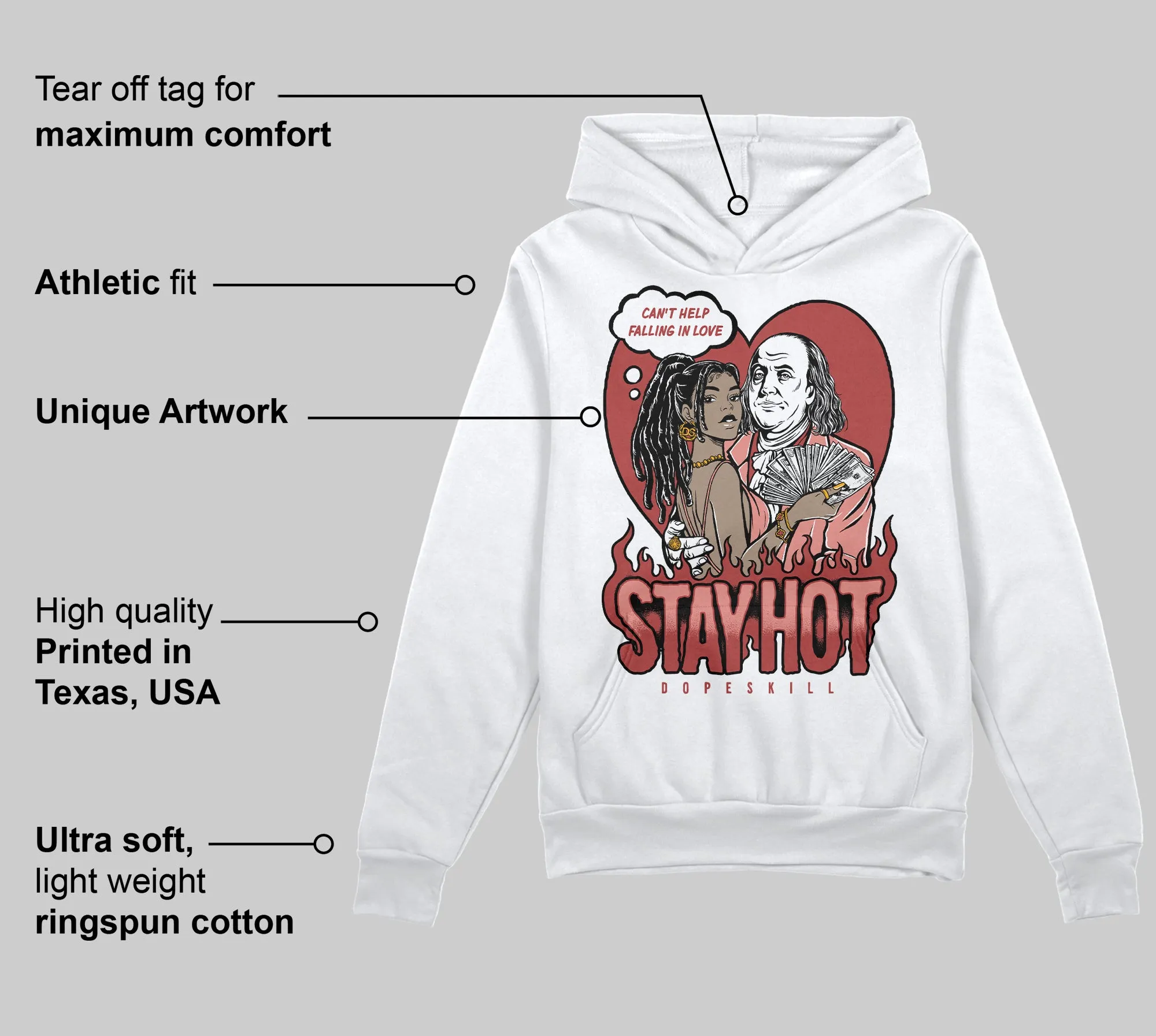 Dune Red 13s DopeSkill Hoodie Sweatshirt Stay Hot Graphic sold by DopeSkill product image thumbnail 3