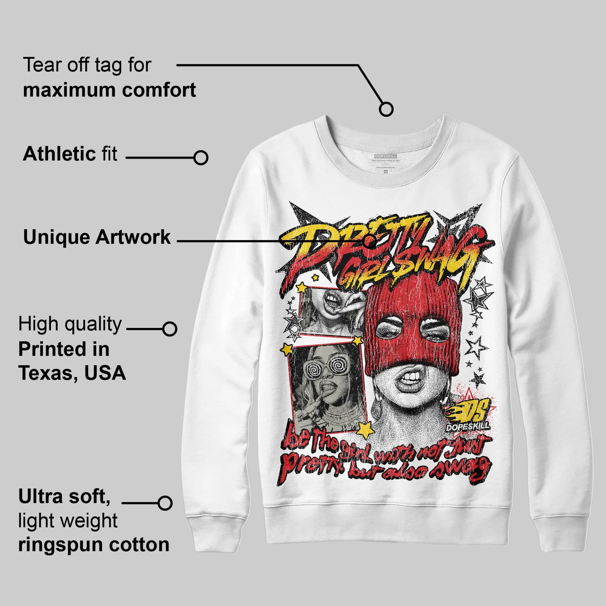 Fire Red 3s DopeSkill Sweatshirt Pretty Girl Swag Graphic sold by DopeSkill product image thumbnail 3