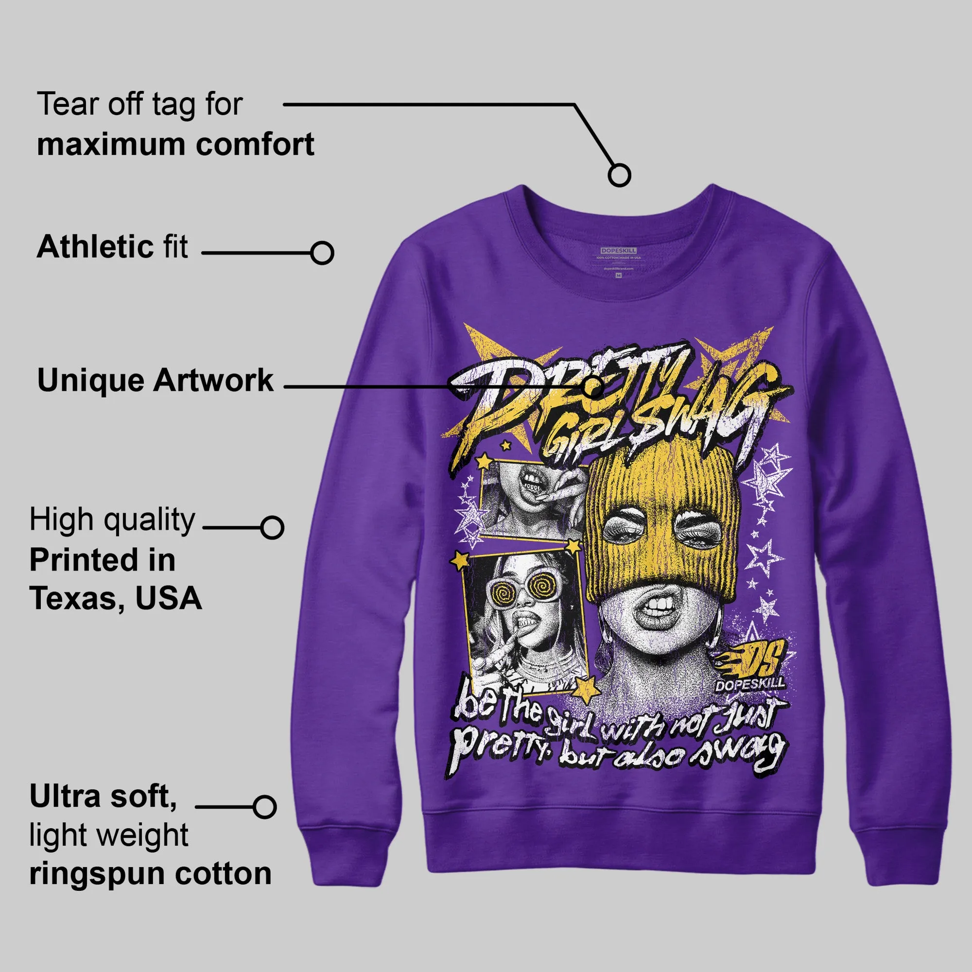 Field Purple 12s DopeSkill Purple Sweatshirt Pretty Girl Swag Graphic sold by DopeSkill product image thumbnail 2