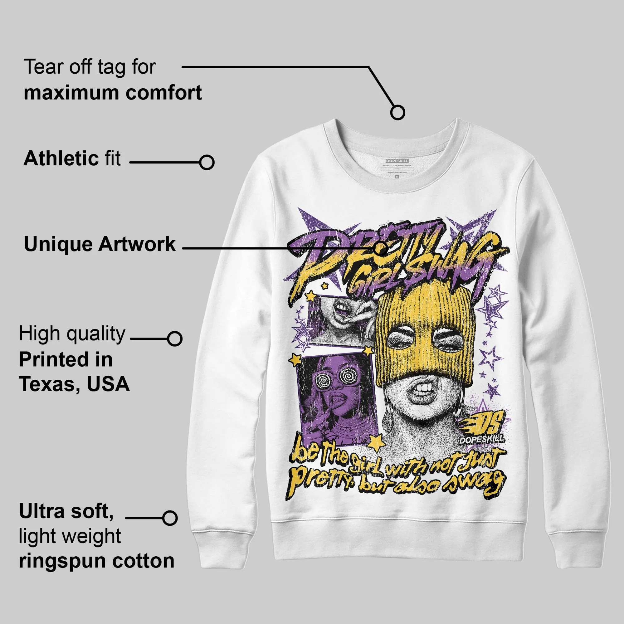 Field Purple 12s DopeSkill Sweatshirt Pretty Girl Swag Graphic sold by DopeSkill product image thumbnail 3