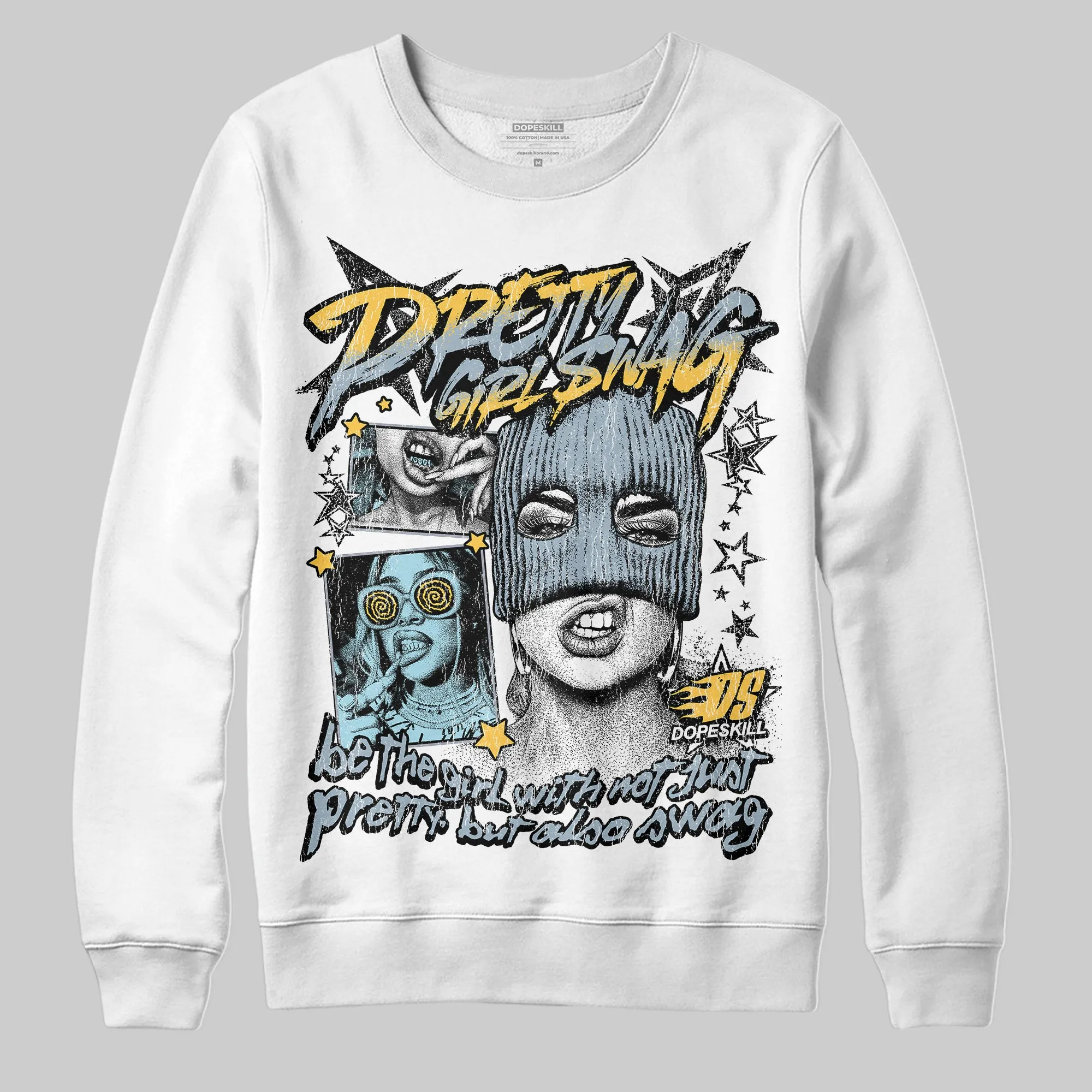 Blue Grey 13s DopeSkill Sweatshirt Pretty Girl Swag Graphic sold by DopeSkill
