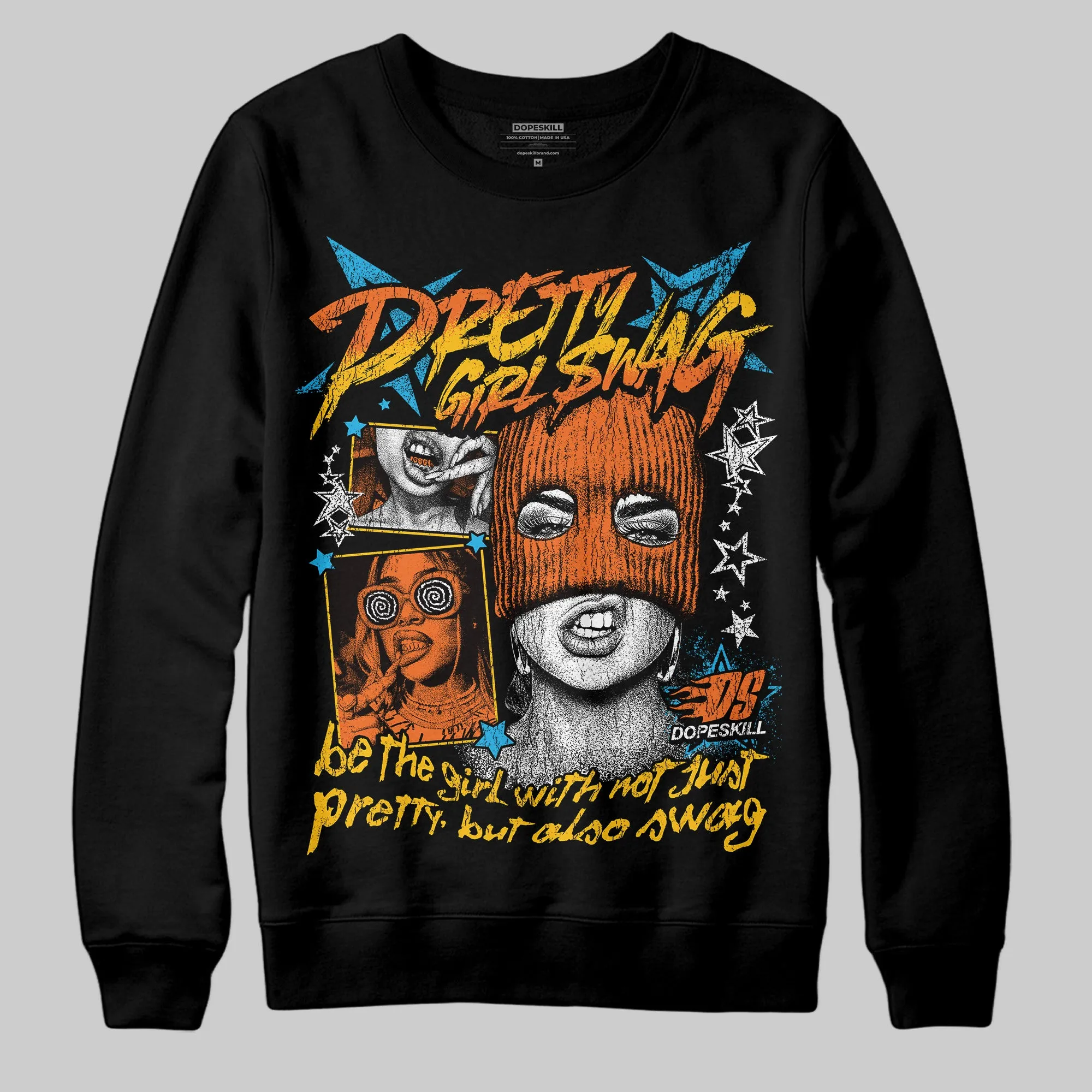 Orange Black White DopeSkill Sweatshirt Pretty Girl Swag Graphic sold by DopeSkill product image thumbnail 2