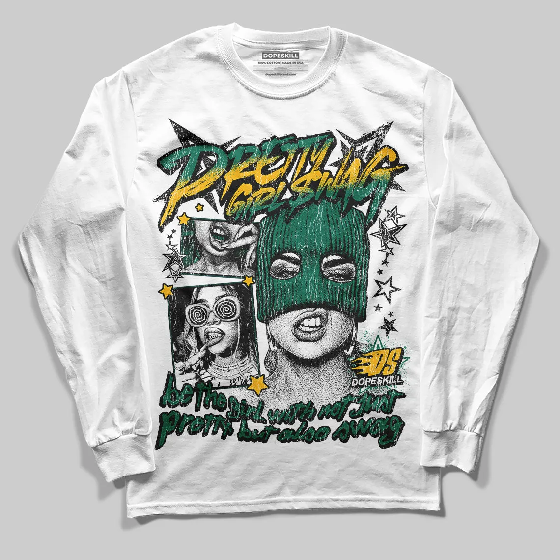 Oxidized Green 4s DopeSkill Long Sleeve T-Shirt Pretty Girl Swag Graphic sold by DopeSkill
